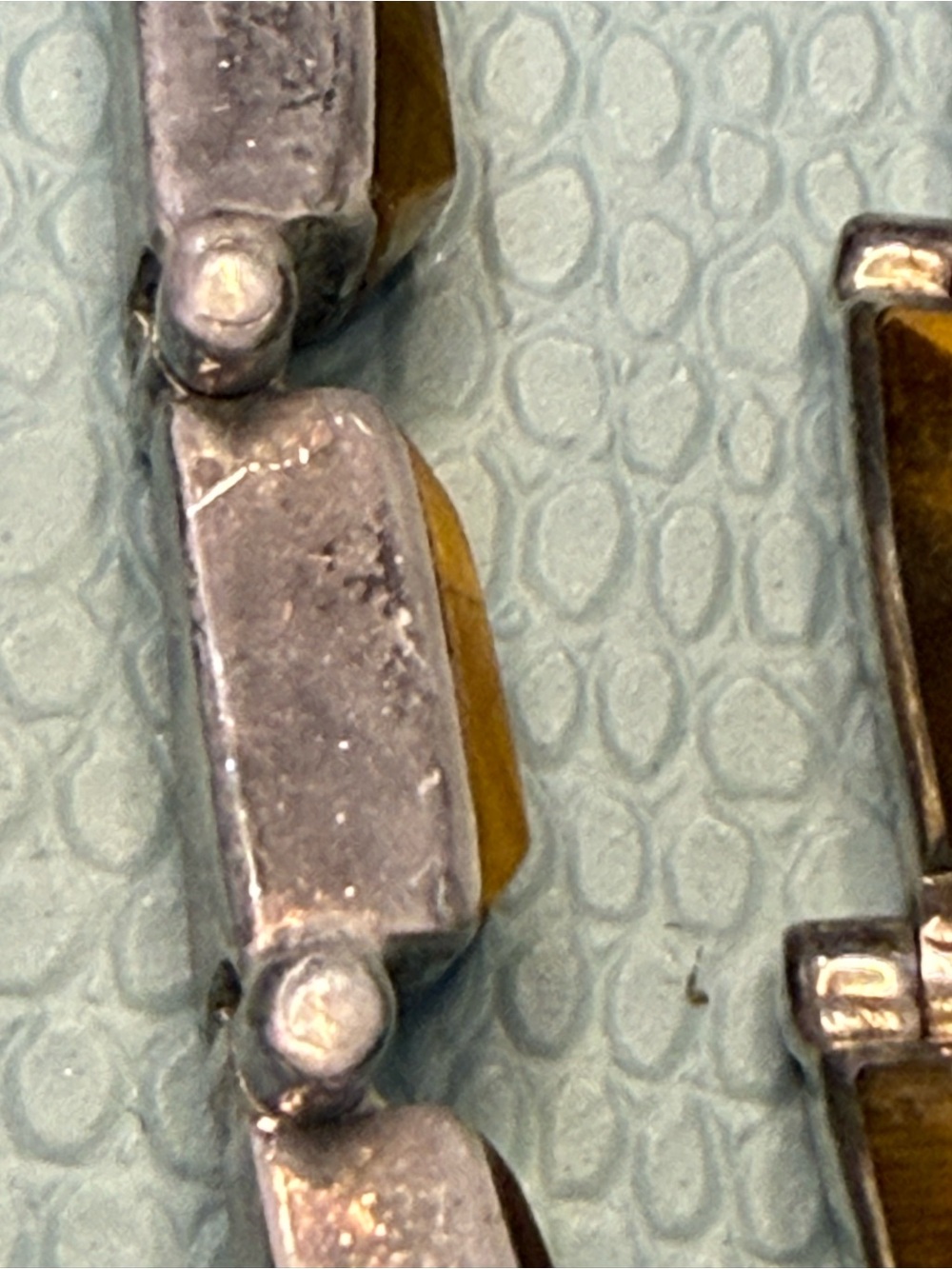 Tiger's Eye Triangle Pendant Necklace and Earring Set - Brown & Silver - Picture 3 of 5